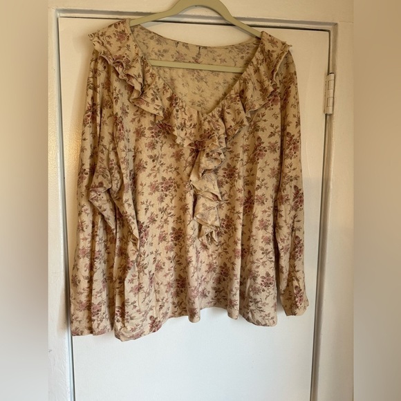 Ralph Lauren floral romantic long sleeve top size XL - Picture 3 of 9